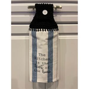 Crochet Top Kitchen Towel- The Kitchen Is The Heart Of The Home 💙